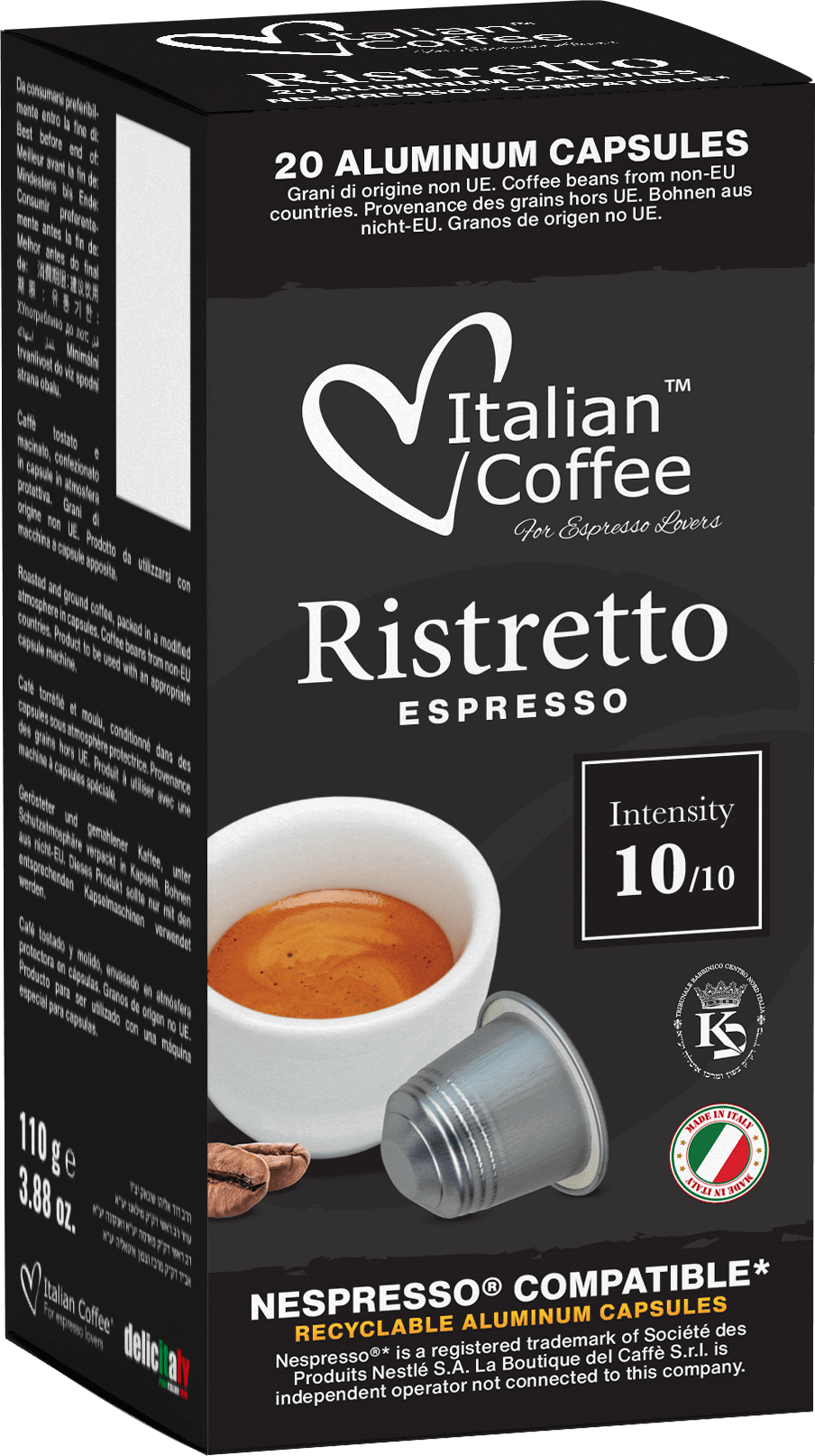 Ristretto Nespresso, Cápsulas de café